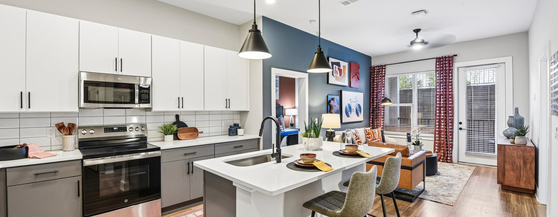 kitchen with white cabinets and stainless steel appliances