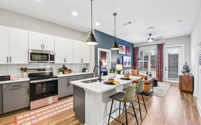 kitchen with white cabinets and stainless steel appliances