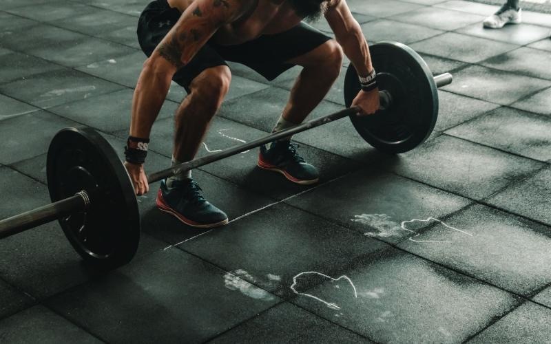 a man lifting weights